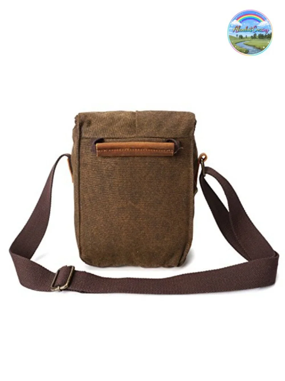Vintage Canvas Leather Trim DSLR Camera Shoulder Messenger Sling Bag